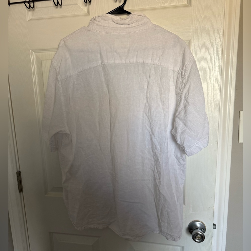 Men's Linen White Top - Picture 3 of 3